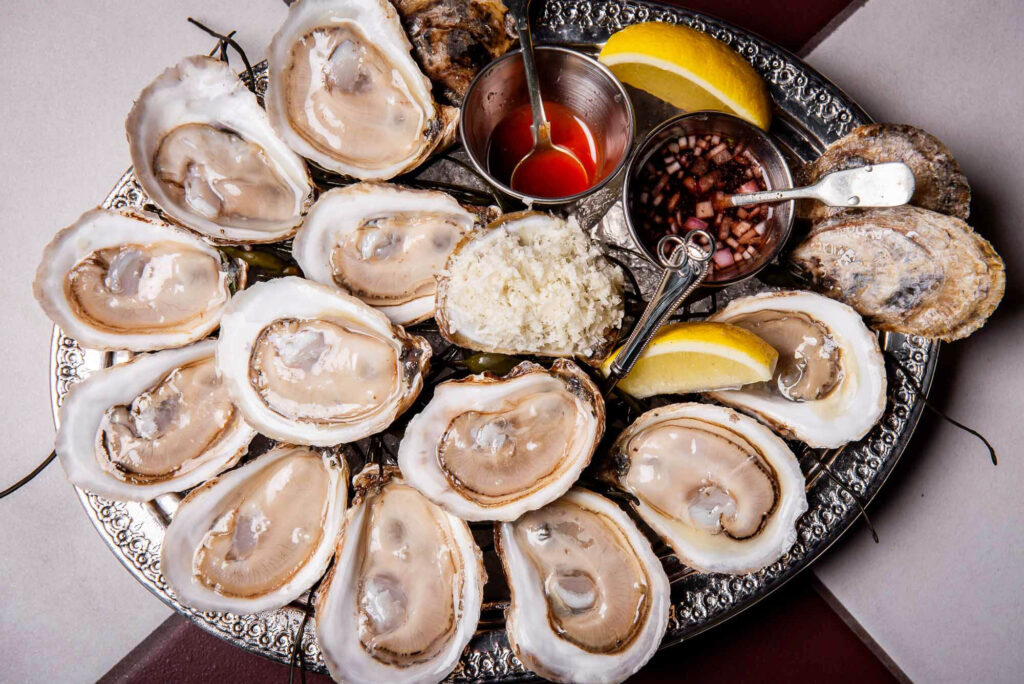 Platter of oysters at La Plume in Toronto